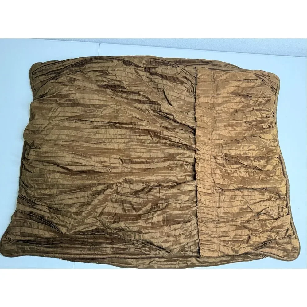 El Dorado Furniture Silk Pleated Pillow Sham Hazil Accent Gold Size 24”X31”